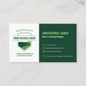Modern Landscaping Lawn Mowing White & Green 名刺 (正面)