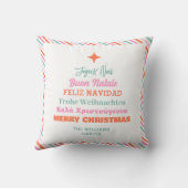 Modern Languages Merry Christmas Throw Pillow クッション (裏面)