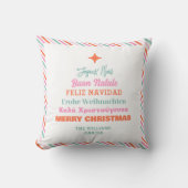 Modern Languages Merry Christmas Throw Pillow クッション (正面)
