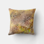 Modern Large Gold Flower Outlines Pillow クッション (裏面)