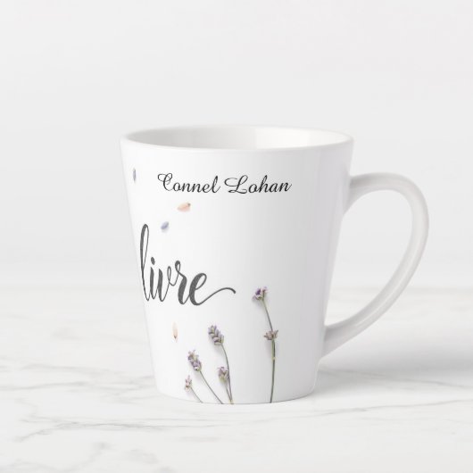 Modern L'Art de Vivre Aesthetic Personalized カフェラテマグ (右)