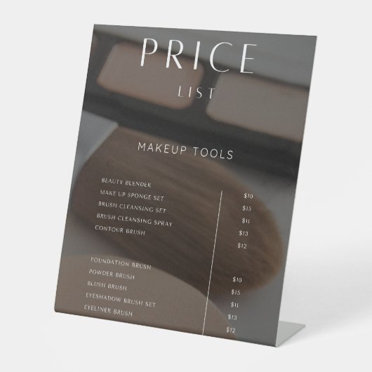 Modern Lash Extension Price List Editable Beauty  台座サイン (正面)