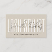 Modern lash stylist script typography beige ロイヤリティカード (正面)