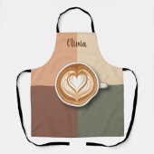 Modern Latte Art Heart  エプロン (正面)