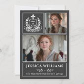 Modern Laurels 3 Photo Class of 2026 Graduation  案内状 (正面)