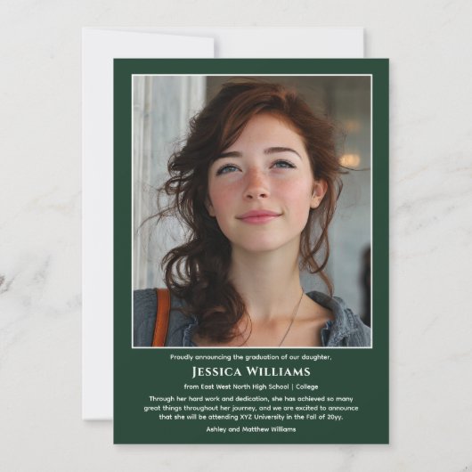 Modern Laurels 3 Photo Class of 2026 Graduation 案内状 (裏面)