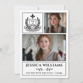 Modern Laurels 3 Photo Class of 2026 Graduation  案内状 (正面)