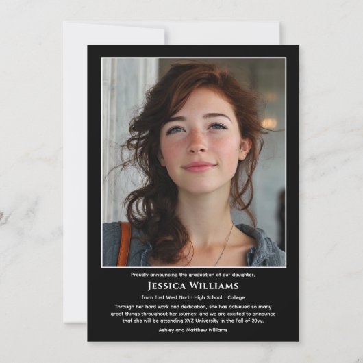 Modern Laurels 3 Photo Class of 2026 Graduation 案内状 (裏面)