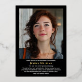 Modern Laurels 3 Photo Class of 2026 Graduation  箔招待状 (裏面)