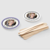 Modern Lavender Floral Memorial Photo  ハンドファン (組立なし)