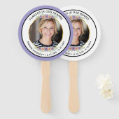 Modern Lavender Floral Memorial Photo  ハンドファン (正面&裏面)