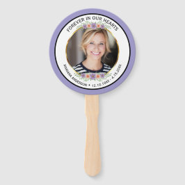 Modern Lavender Floral Memorial Photo ハンドファン