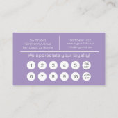 Modern Lavender Hairdresser Flat Loyalty Card ロイヤリティカード (裏面)