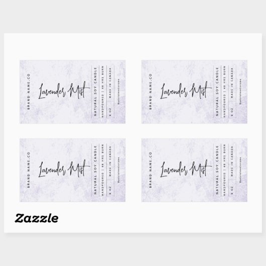 Modern Lavender Rustic Label 長方形シール (シート)