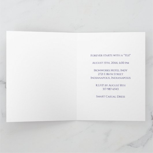 Modern Lavender Typography Engagement Party Invite カード (内部)