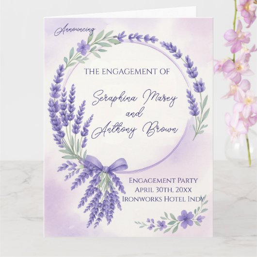 Modern Lavender Typography Engagement Party Invite カード (蘭)