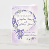 Modern Lavender Typography Engagement Party Invite カード (正面)