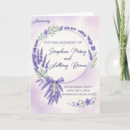 Modern Lavender Typography Engagement Party Invite カード
