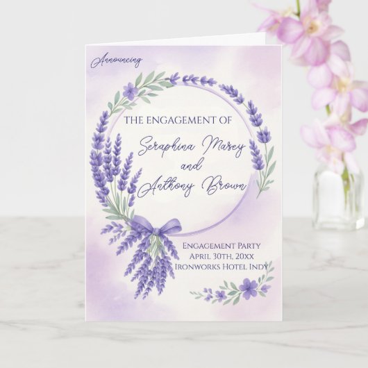 Modern Lavender Typography Engagement Party Invite カード (蘭)