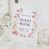 Modern Lavender Wildflower Guest Book 台座サイン