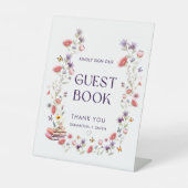Modern Lavender Wildflower Guest Book 台座サイン (正面)