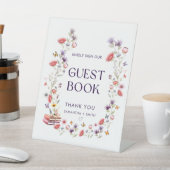 Modern Lavender Wildflower Guest Book 台座サイン (インサイチュ)