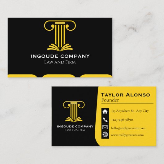 Modern Law & Justice Business Card | Attorney  名刺 (正面/裏面)