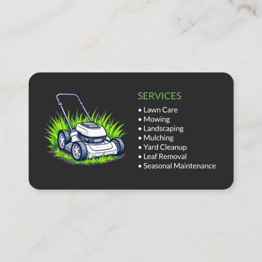 Modern Lawn Care and Service Black Green 名刺 (裏面)