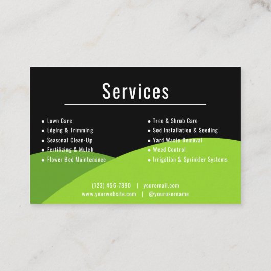 Modern Lawn Care Landscaping 名刺 (裏面)