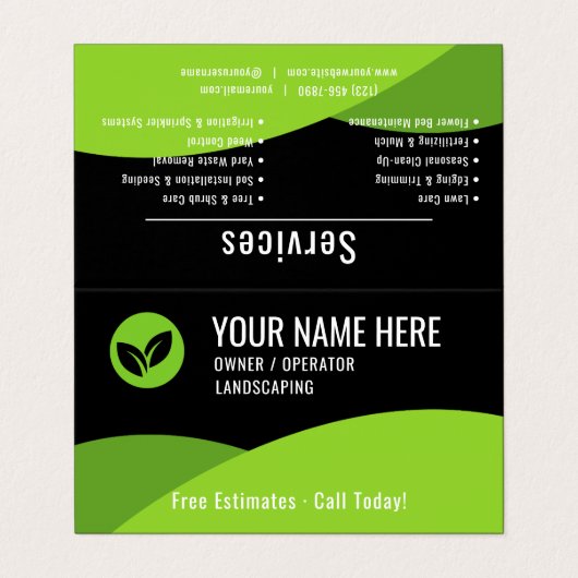 Modern Lawn Care Landscaping 名刺 (外部フラット)