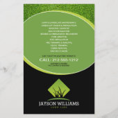 Modern Lawn Care/Landscaping Grass Logo Black チラシ (裏面)