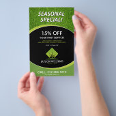 Modern Lawn Care/Landscaping Grass Logo Black チラシ (ハンドル)