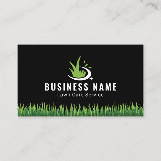 Modern Lawn Care Logo Professional Landscaping 名刺 (正面)