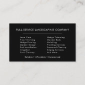 Modern Lawn Care Services 名刺 (裏面)