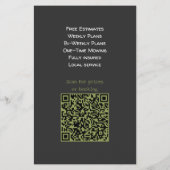 Modern Lawn Mowing Service Business Flyer with QR  チラシ (裏面)