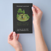 Modern Lawn Mowing Service Business Flyer with QR  チラシ (ハンドル)