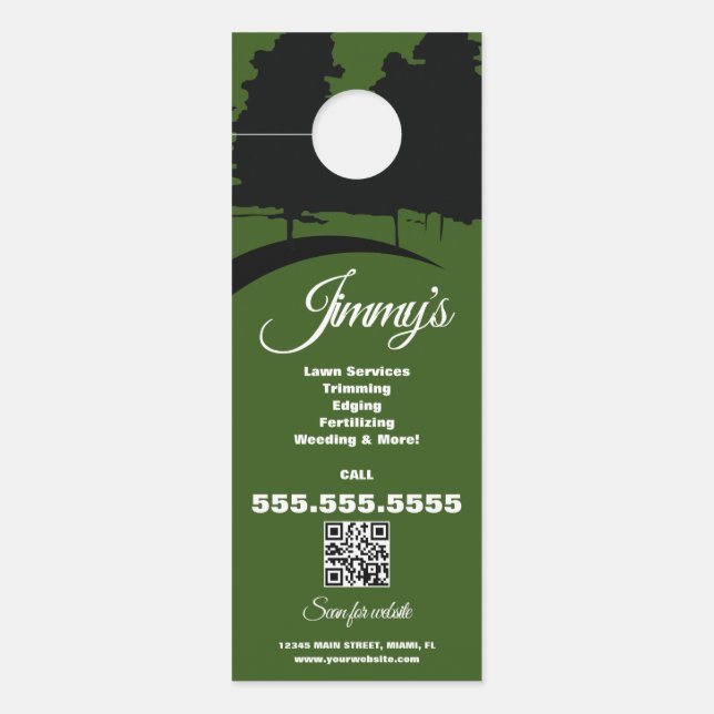 Modern Lawn Services ビジネスツ리로ゴ ドアノブサイン (正面)