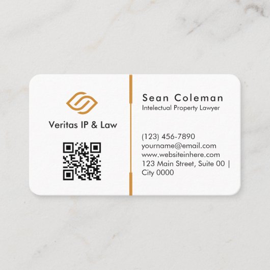 Modern Lawyer Intellectual Professional Sleek Bold 名刺 (正面)