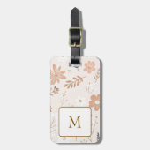 Modern Leaf & Floral Pattern Seamless Background ラゲッジタグ (正面縦)