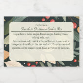 Modern Leaves and Berries Christmas Baking Mix フードラベル (シングルラベル)