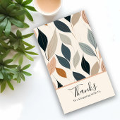 Modern Leaves Business Thank You Enclosure Card 名刺