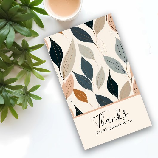 Modern Leaves Business Thank You Enclosure Card 名刺