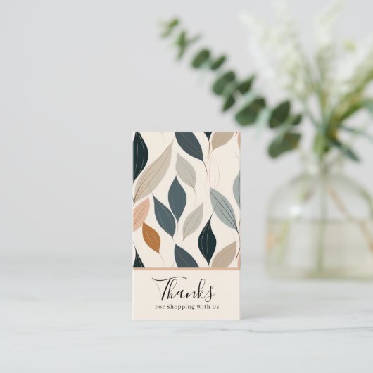 Modern Leaves Business Thank You Enclosure Card 名刺 (スタンド正面)
