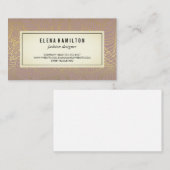 Modern Leaves Gold Line Pattern 名刺 (正面/裏面)