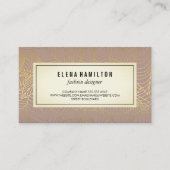 Modern Leaves Gold Line Pattern 名刺 (正面)