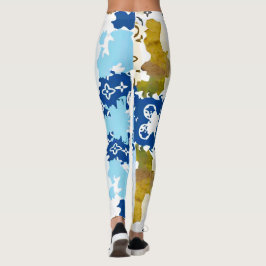 modern leggings in blue camouflage レギンス