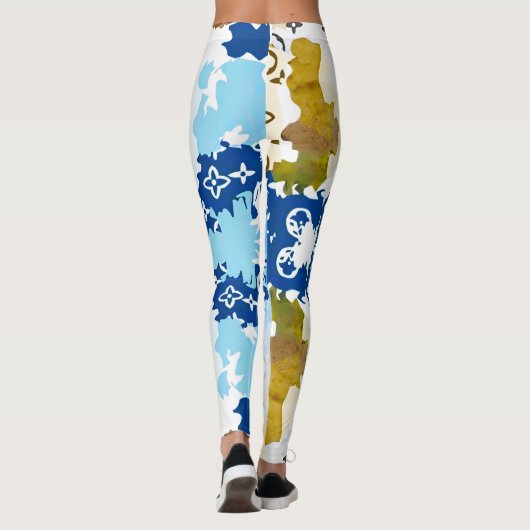 modern leggings in blue camouflage レギンス (裏面)