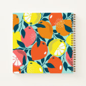 Modern Lemon Citrus Fruit Art Personalised Recipe ノートブック (裏面)