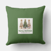 Modern Leopard Christmas Pattern Custom Name   クッション (裏面)