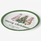 Modern Leopard Christmas Tree Personalized Paper  ペーパープレート (アングル)